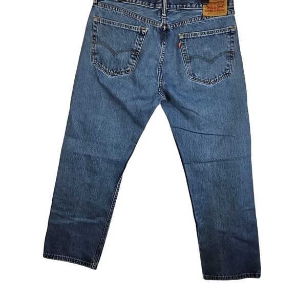 Levi's 505 Men Jeans Size 36x30 Straight Leg Denim Blue Jeans Pants - Picture 2 of 9